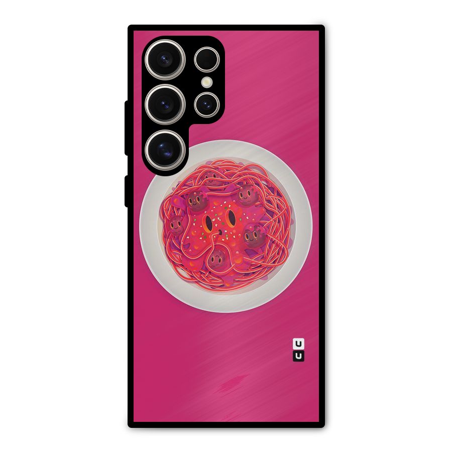 Pasta Cute Metal Back Case for Galaxy S24 Ultra
