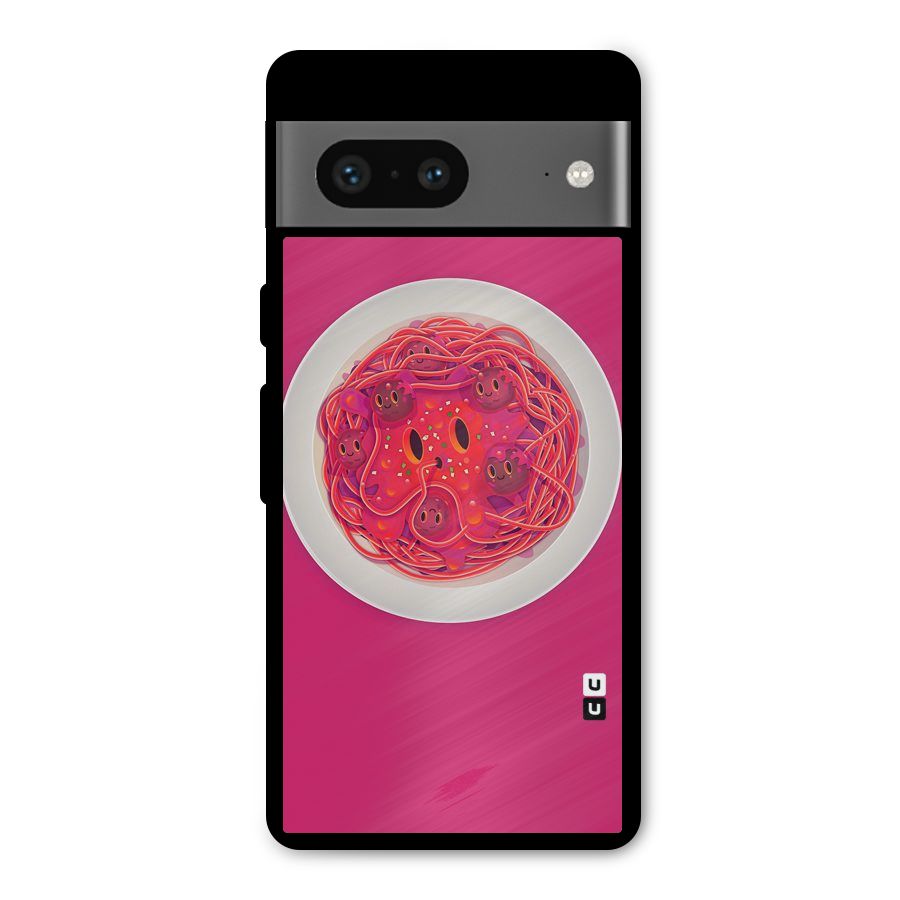 Pasta Cute Metal Back Case for Google Pixel 7