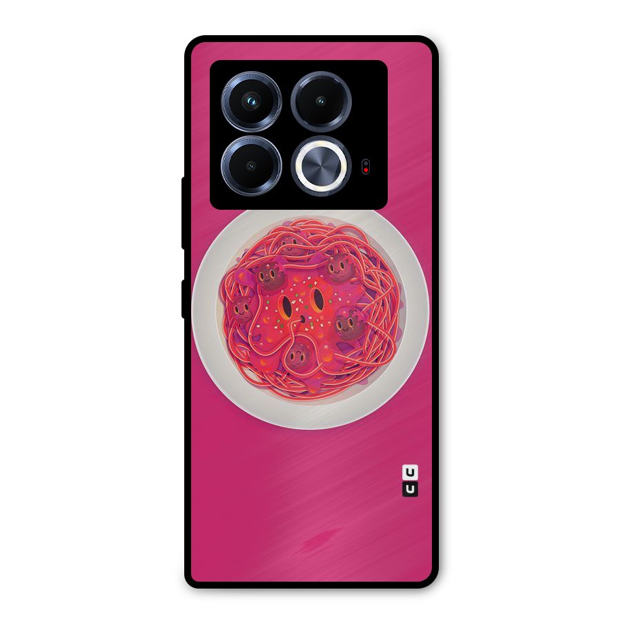 Pasta Cute Metal Back Case for Infinix Note 40 5G