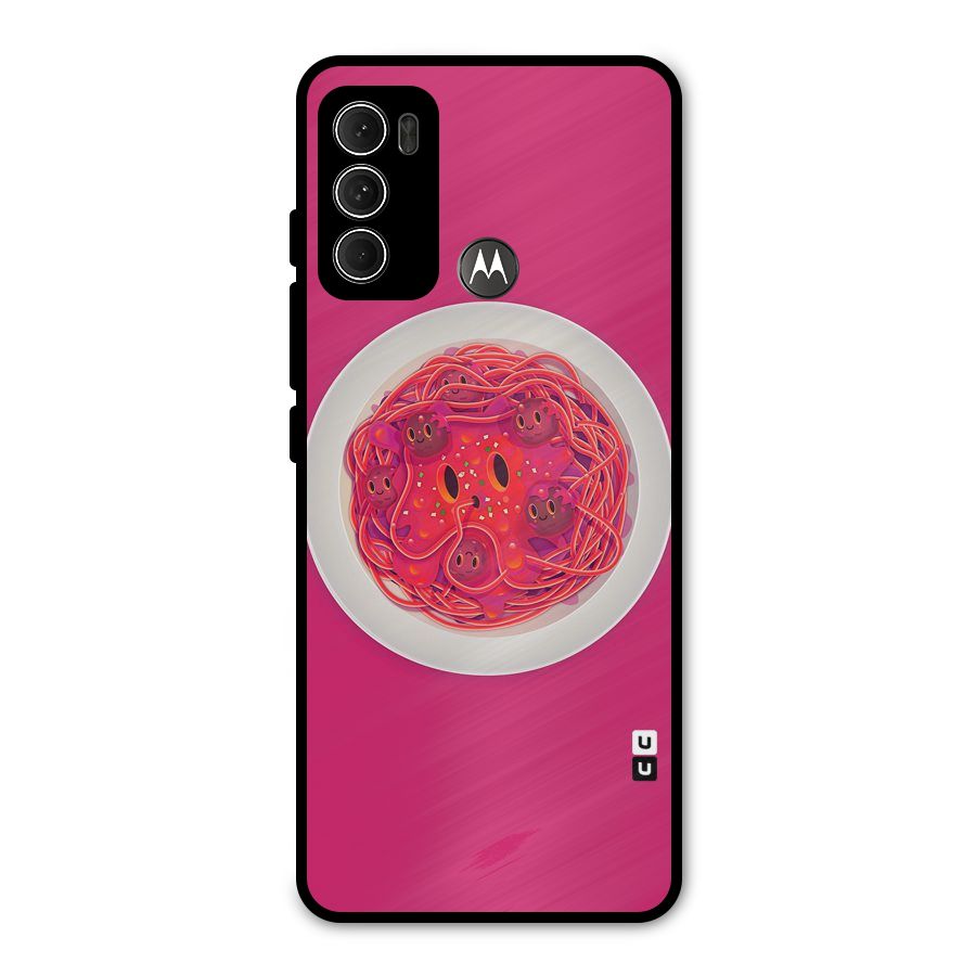 Pasta Cute Metal Back Case for Moto G60