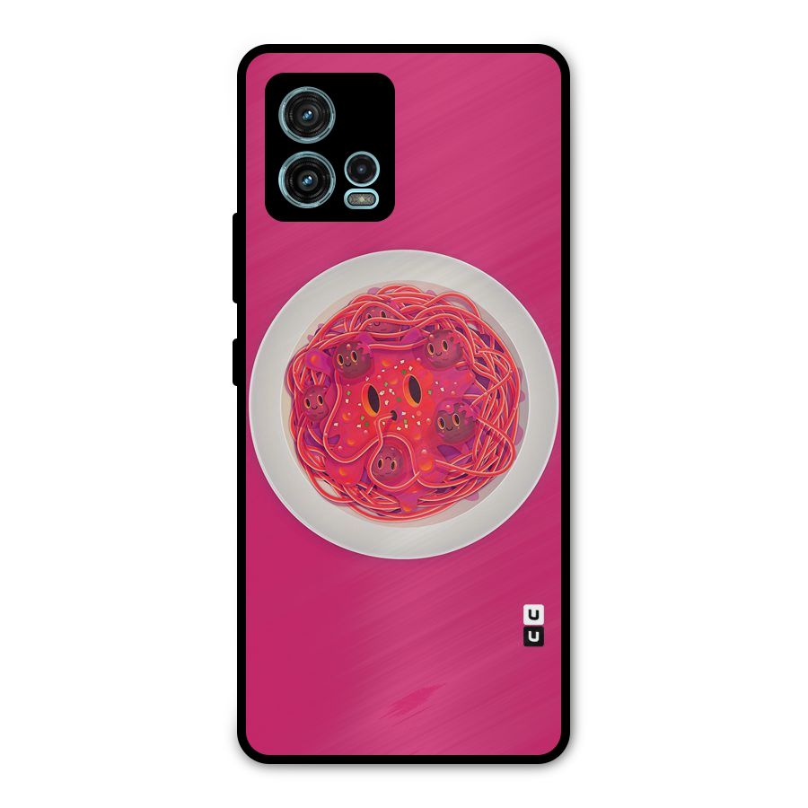 Pasta Cute Metal Back Case for Moto G72