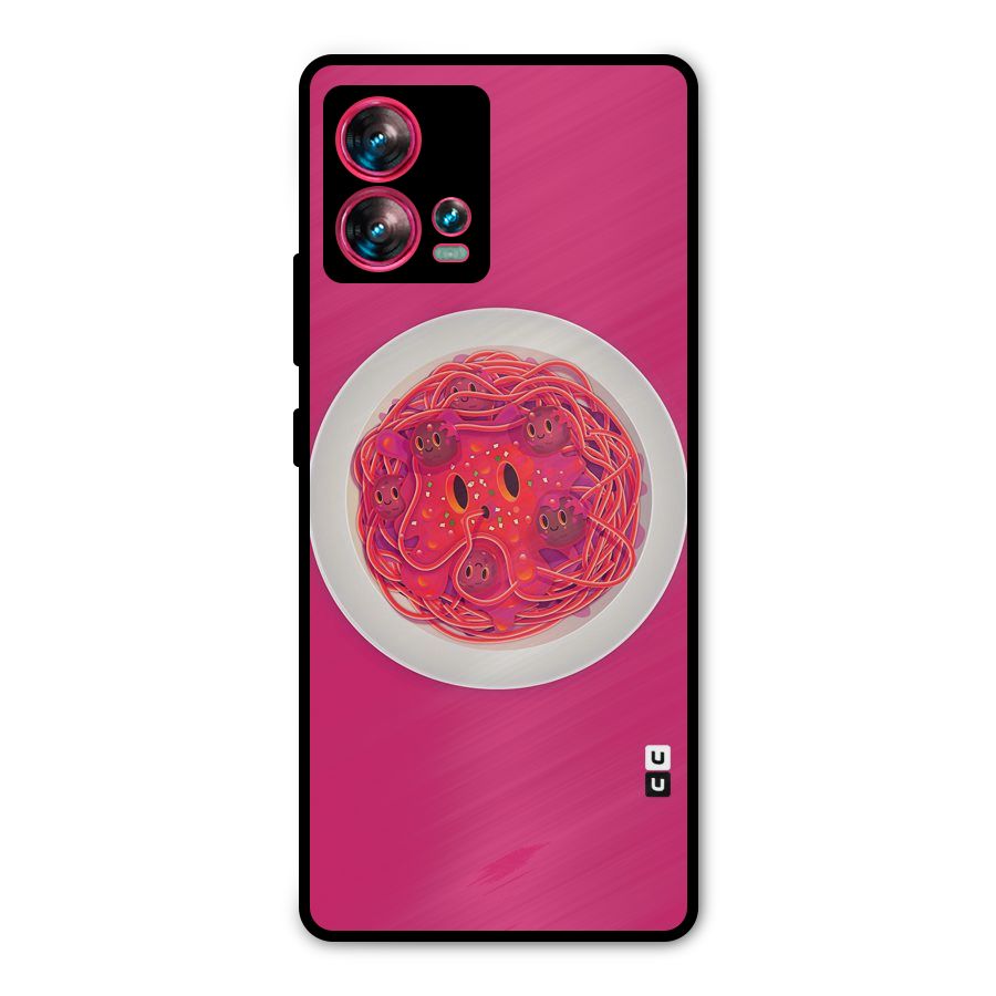 Pasta Cute Metal Back Case for Motorola Edge 30 Fusion