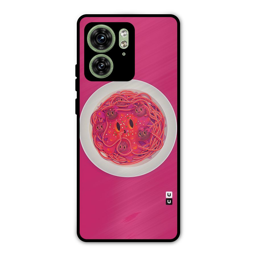 Pasta Cute Metal Back Case for Motorola Edge 40 5G