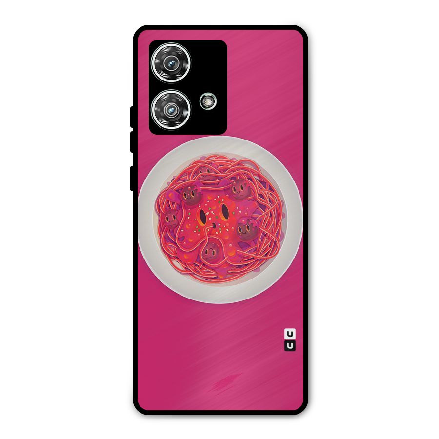 Pasta Cute Metal Back Case for Motorola Edge 40 Neo