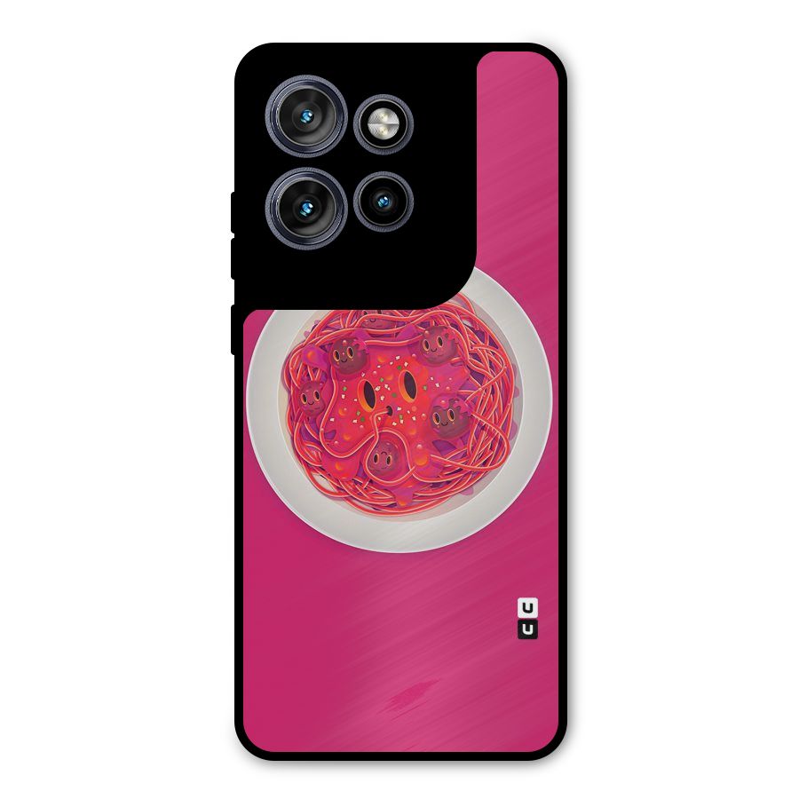 Pasta Cute Metal Back Case for Motorola Edge 50 Neo