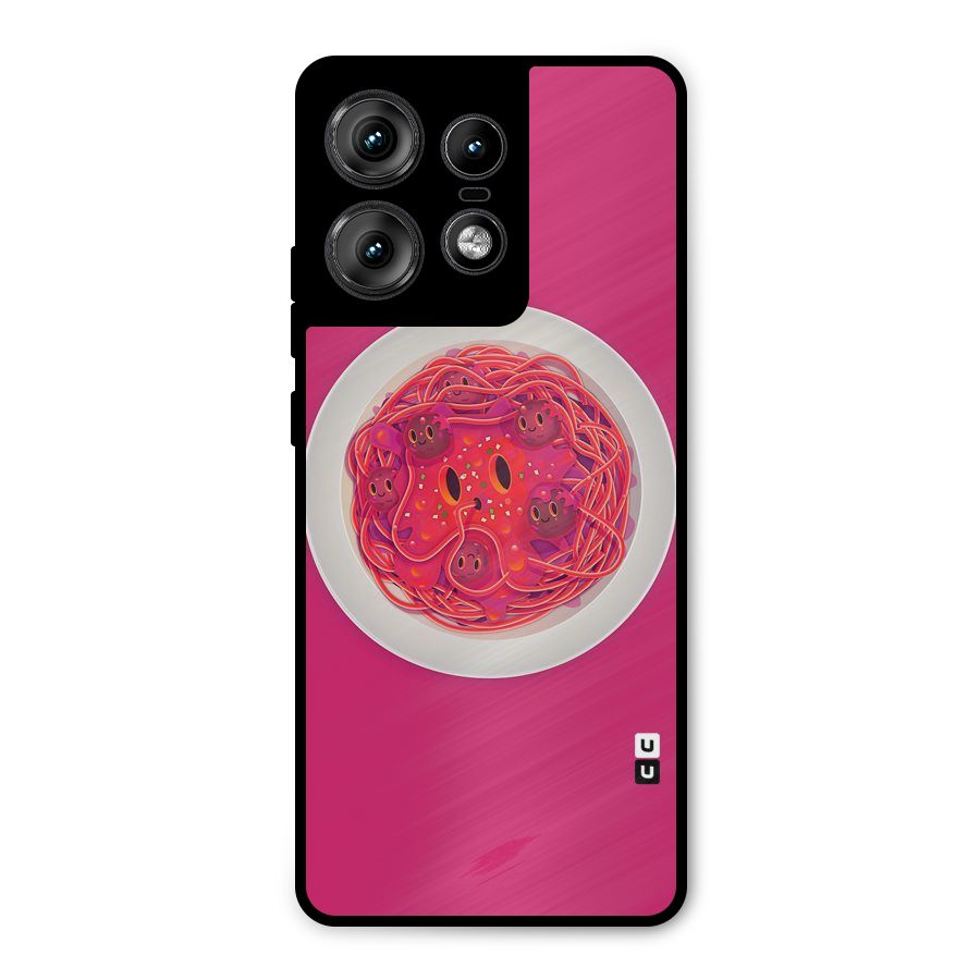 Pasta Cute Metal Back Case for Motorola Edge 50 Pro