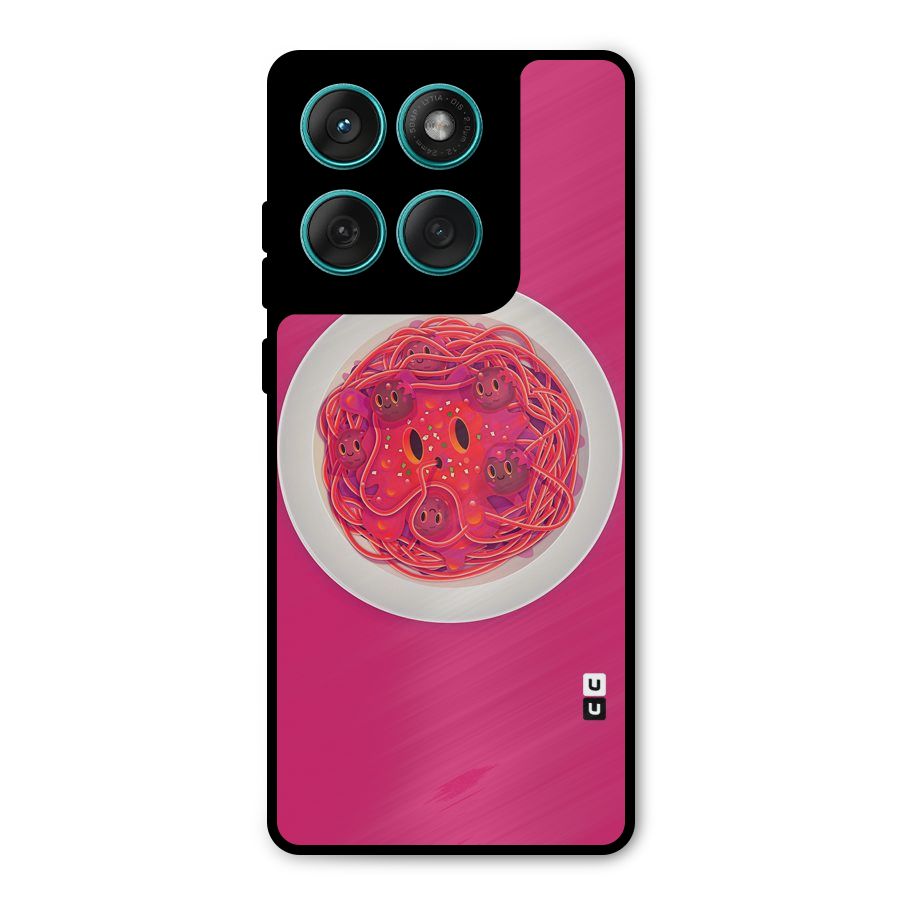 Pasta Cute Metal Back Case for Motorola Edge 60