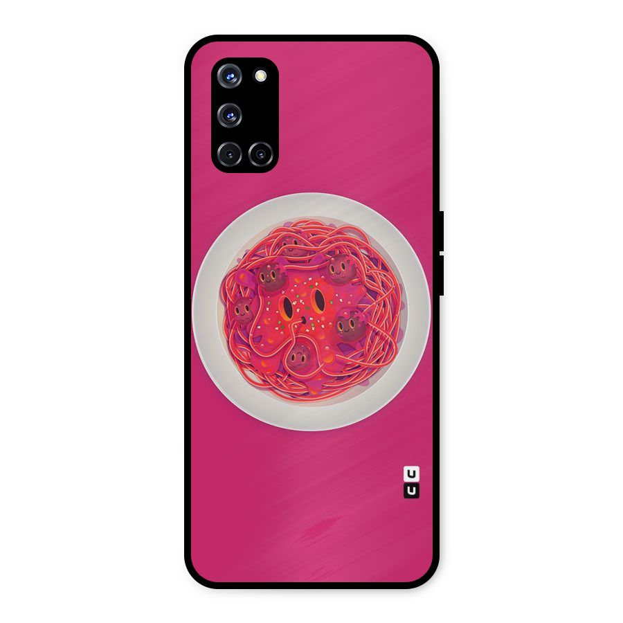 Pasta Cute Metal Back Case for Oppo A52