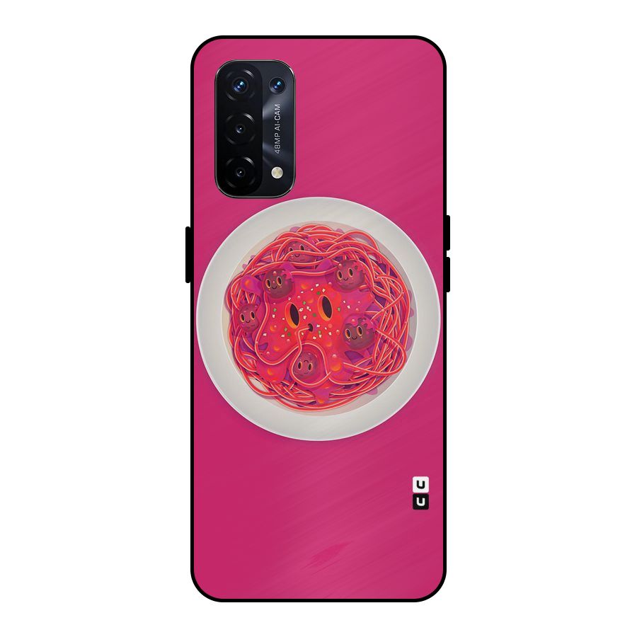Pasta Cute Metal Back Case for Oppo A74 5G