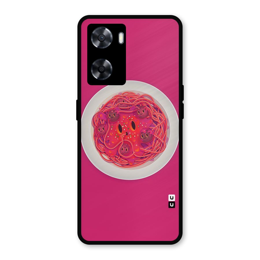Pasta Cute Metal Back Case for Oppo A77s