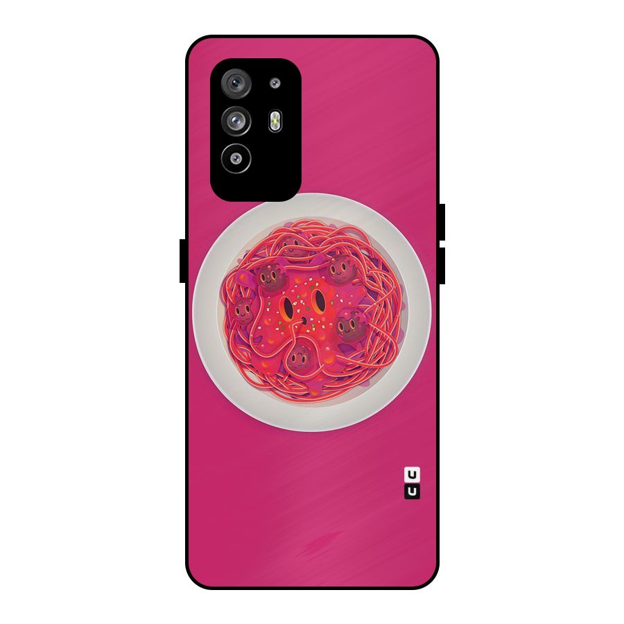 Pasta Cute Metal Back Case for Oppo F19 Pro Plus 5G