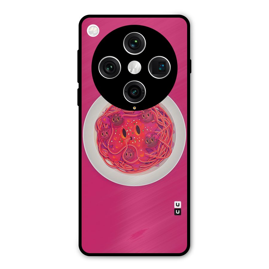 Pasta Cute Metal Back Case for Oppo Find X8 Pro