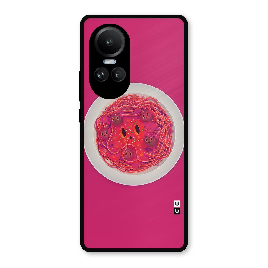 Pasta Cute Metal Back Case for Oppo Reno10 Pro