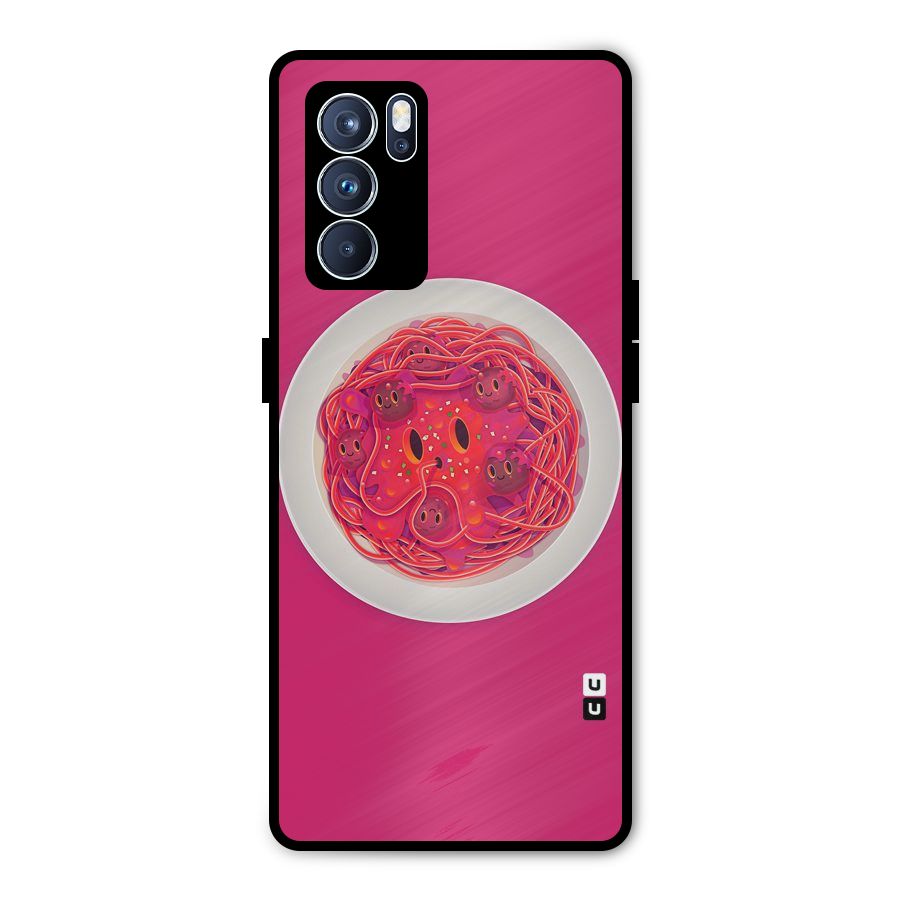 Pasta Cute Metal Back Case for Oppo Reno6 Pro 5G