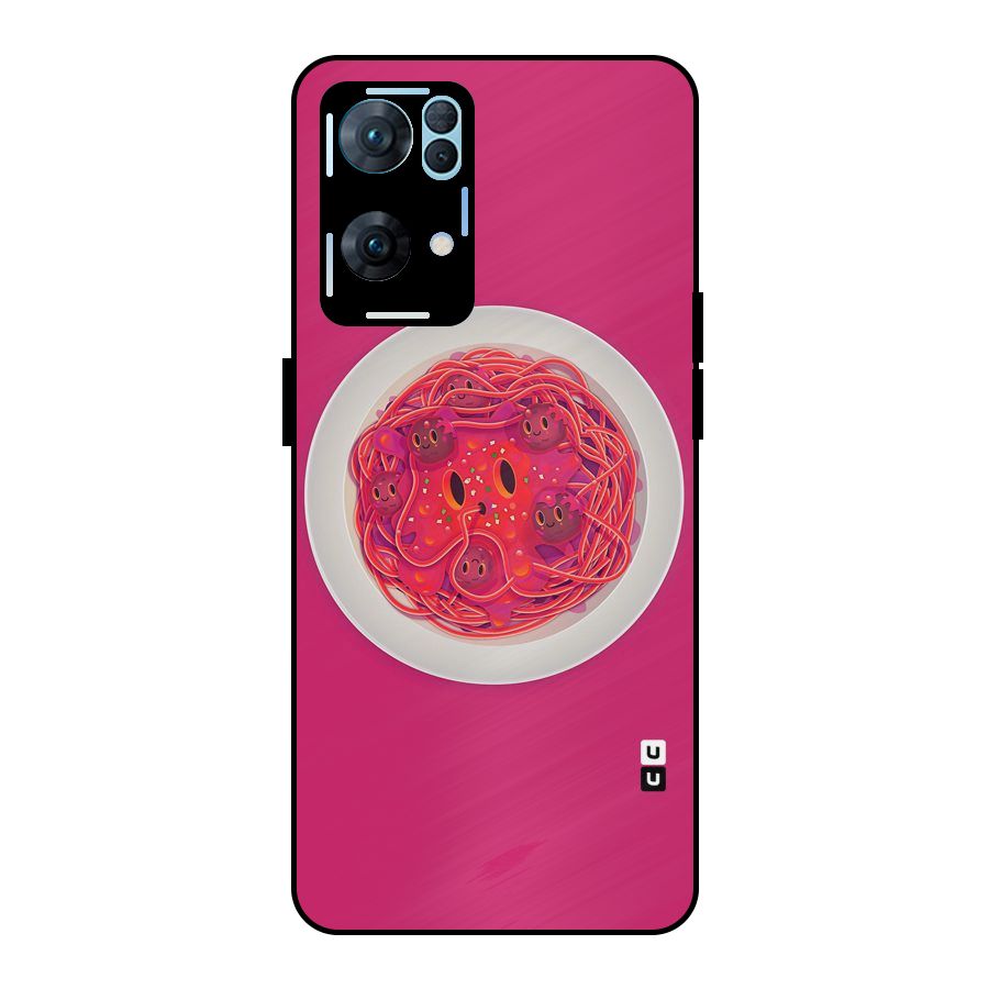 Pasta Cute Metal Back Case for Oppo Reno7 Pro 5G