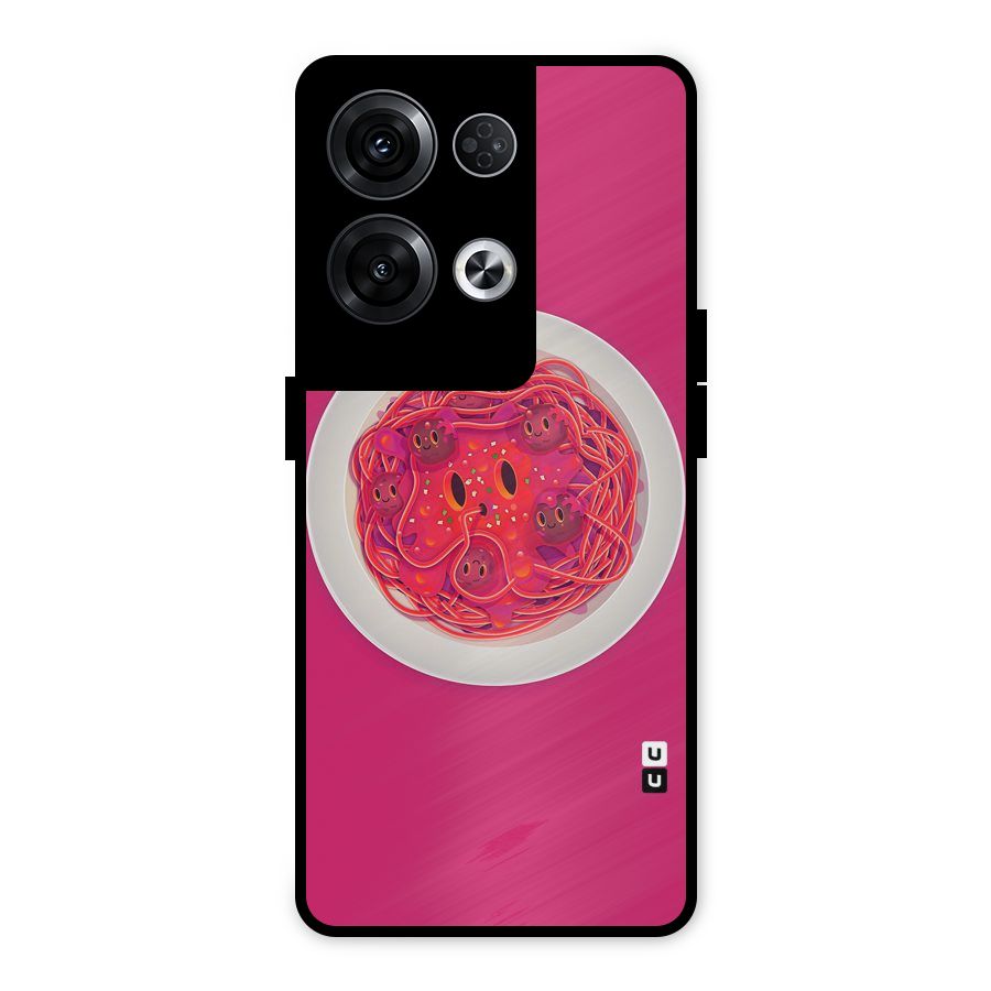 Pasta Cute Metal Back Case for Oppo Reno8 Pro 5G