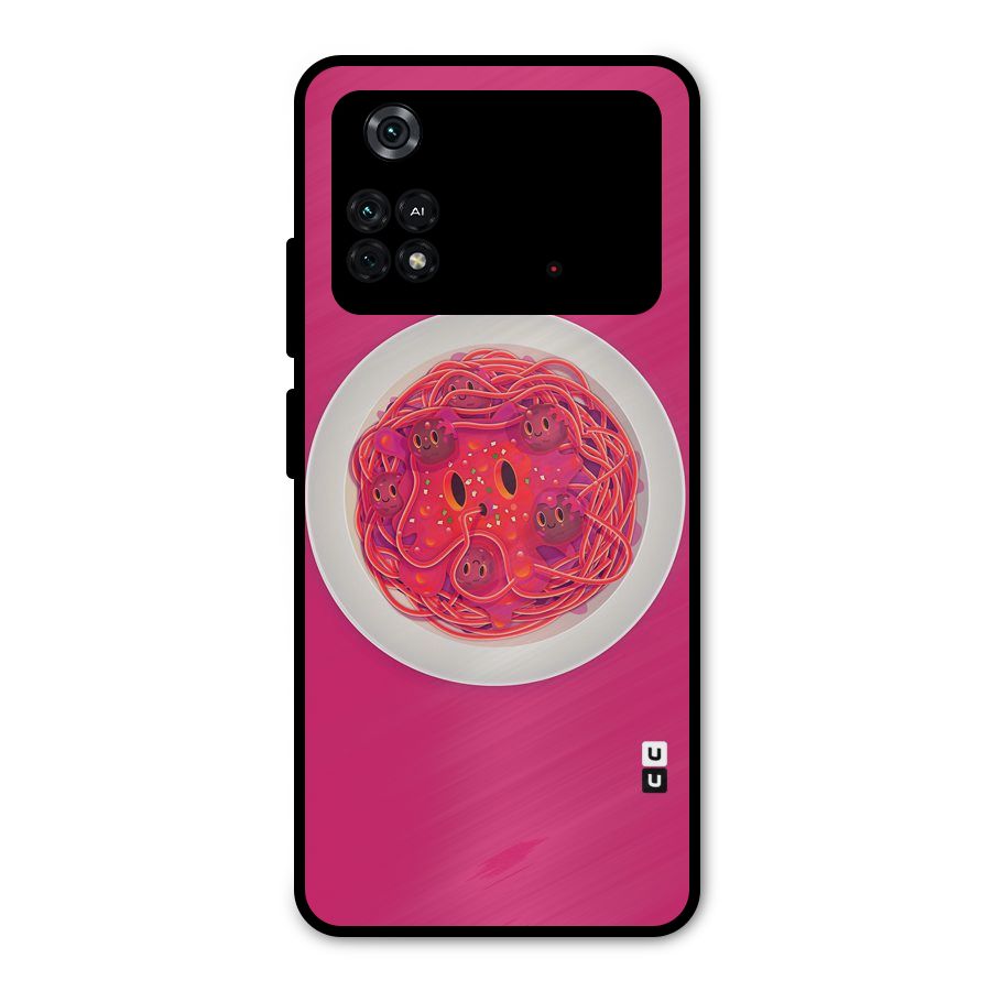 Pasta Cute Metal Back Case for Poco M4 Pro 4G