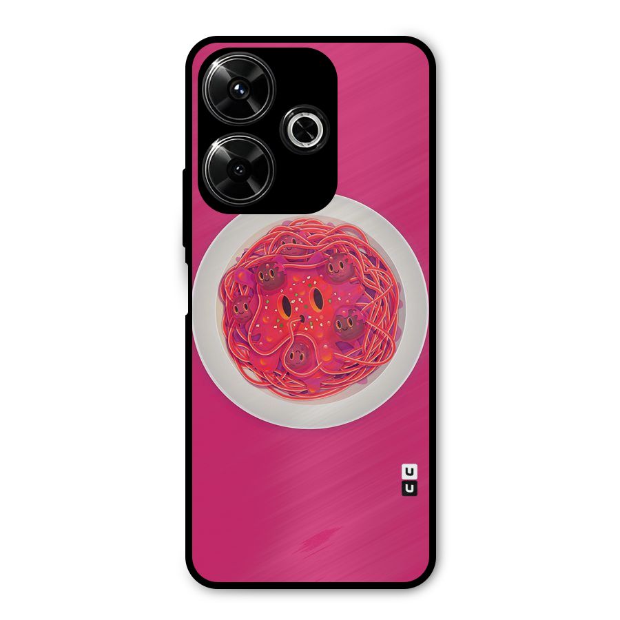 Pasta Cute Metal Back Case for Poco M6 Plus