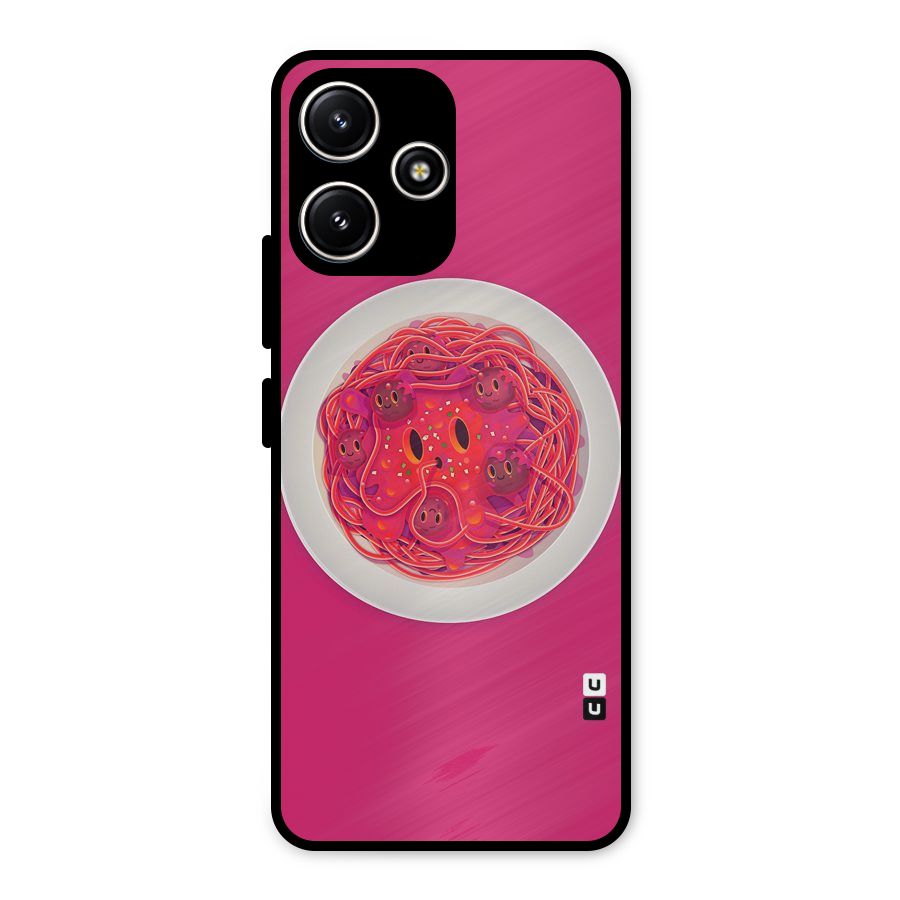 Pasta Cute Metal Back Case for Poco M6 Pro