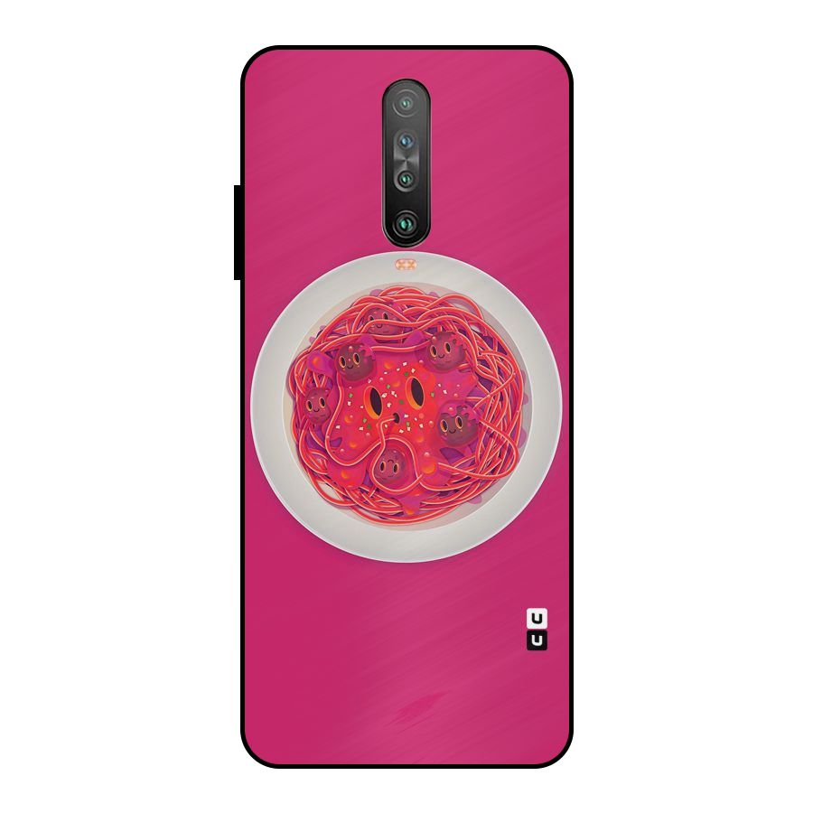 Pasta Cute Metal Back Case for Poco X2