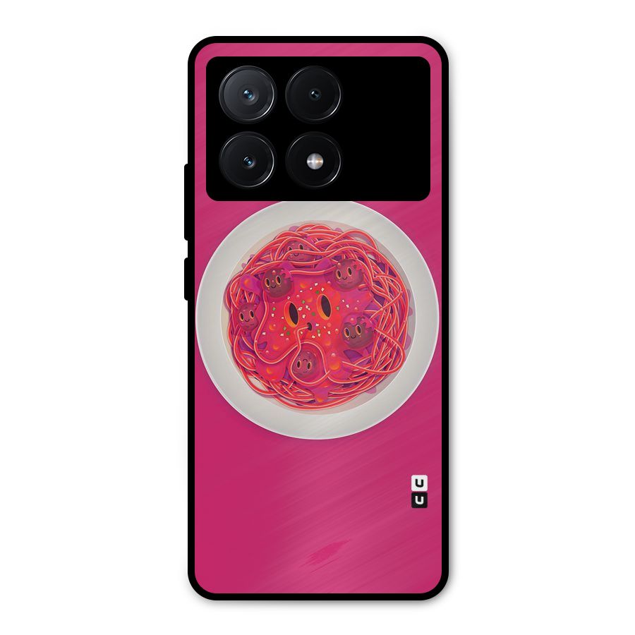 Pasta Cute Metal Back Case for Poco X6 Pro