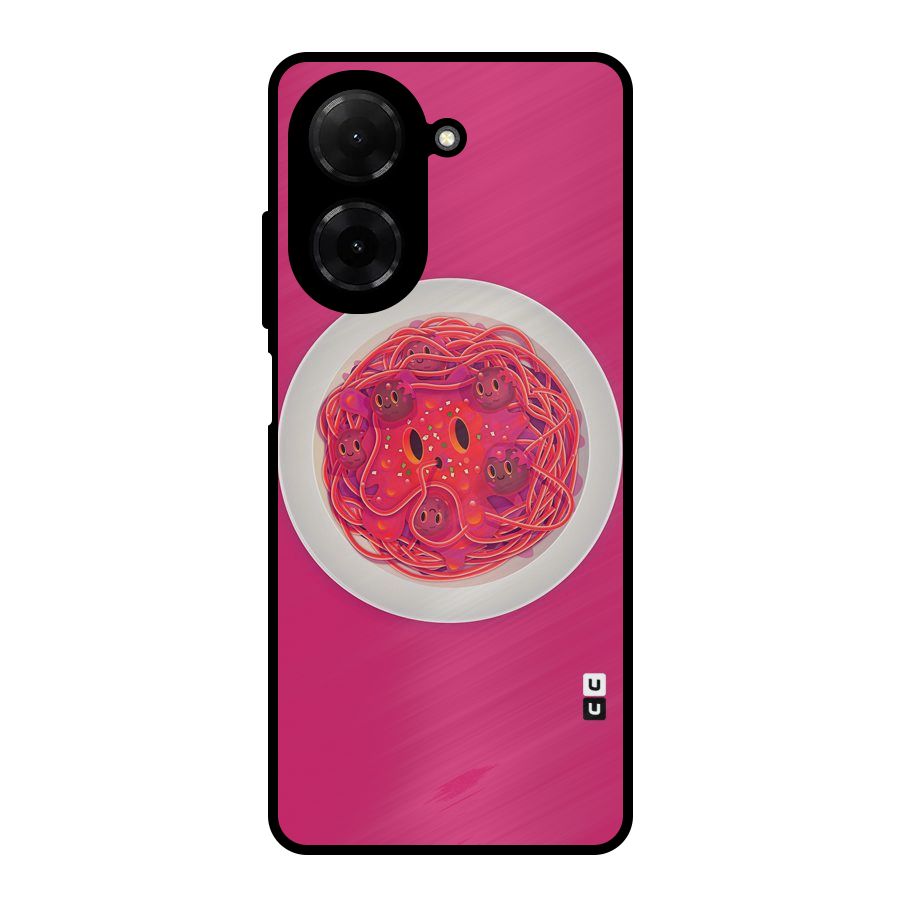 Pasta Cute Metal Back Case for Redmi A5 4G