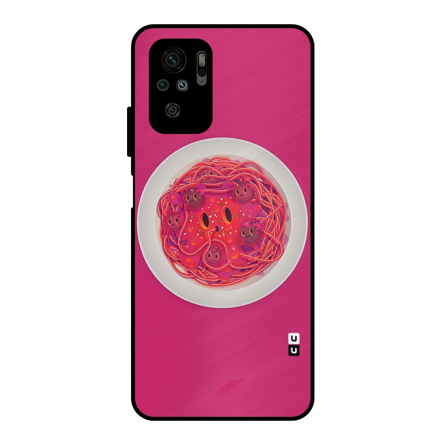 Pasta Cute Metal Back Case for Redmi Note 10S