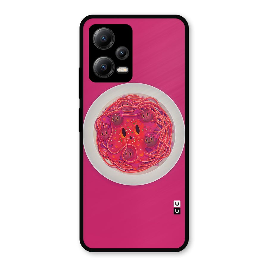 Pasta Cute Metal Back Case for Redmi Note 12 5G