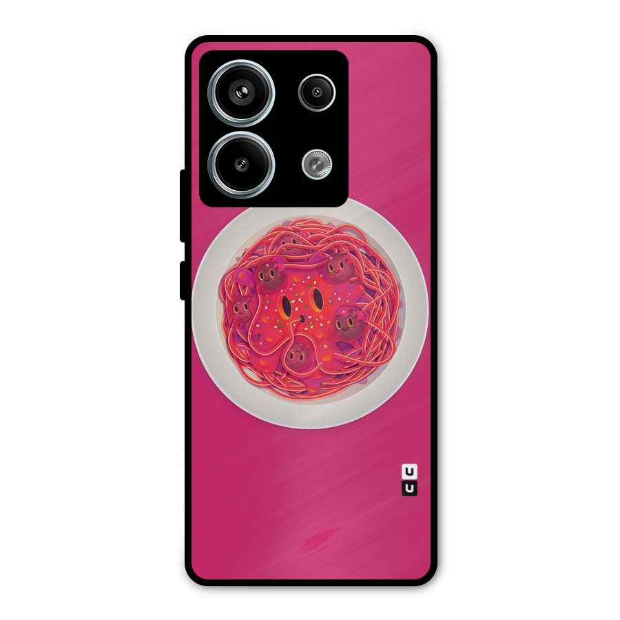 Pasta Cute Metal Back Case for Redmi Note 13 Pro 5G
