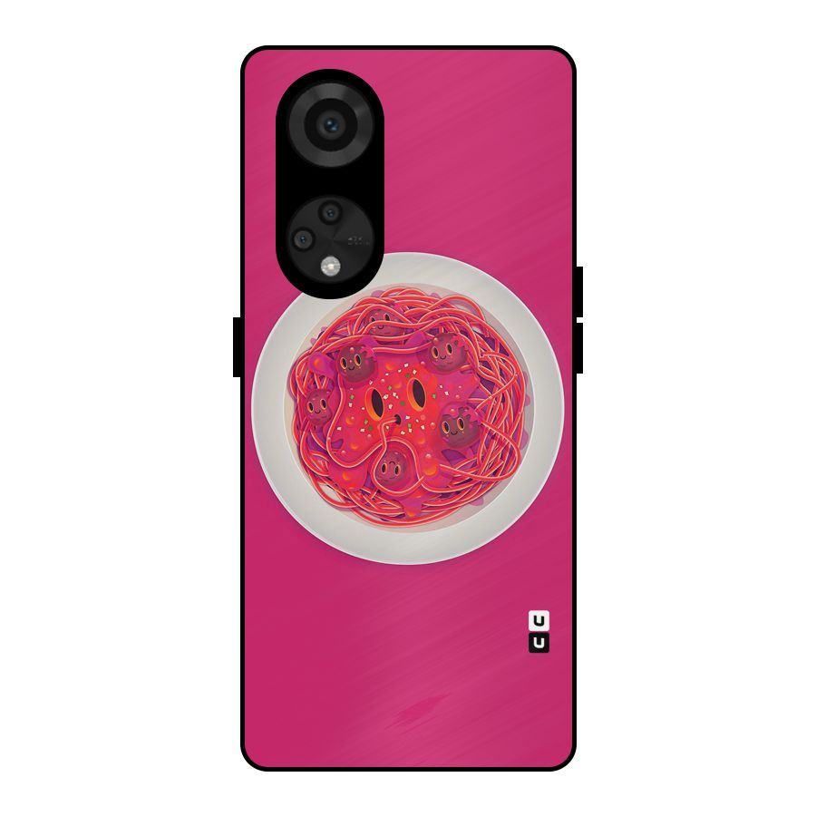 Pasta Cute Metal Back Case for Reno8 T 5G
