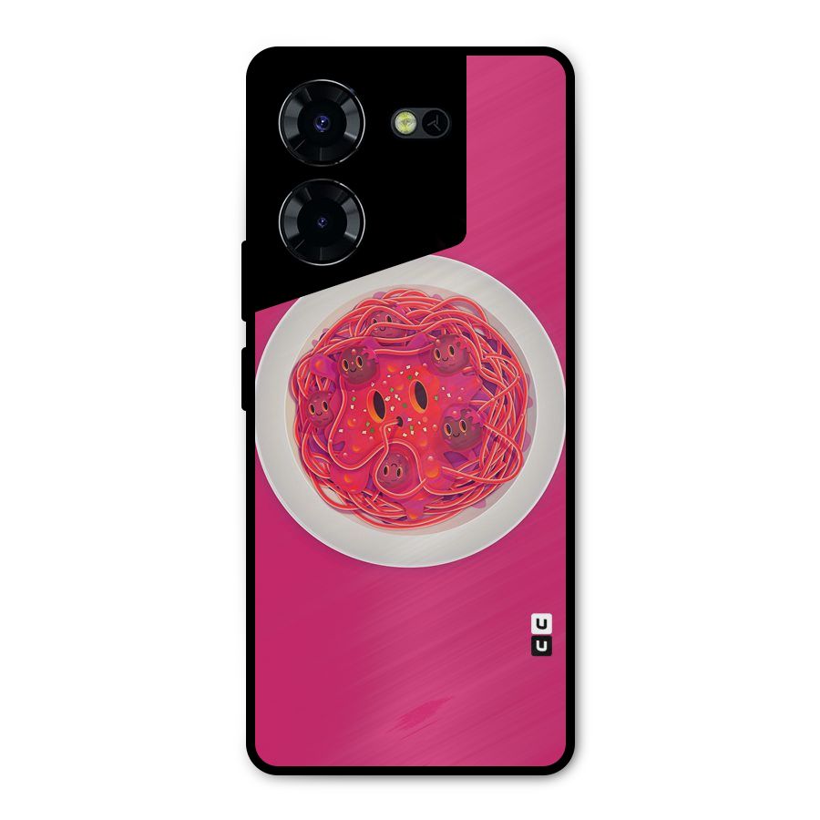 Pasta Cute Metal Back Case for Tecno Pova 5 Pro 5G