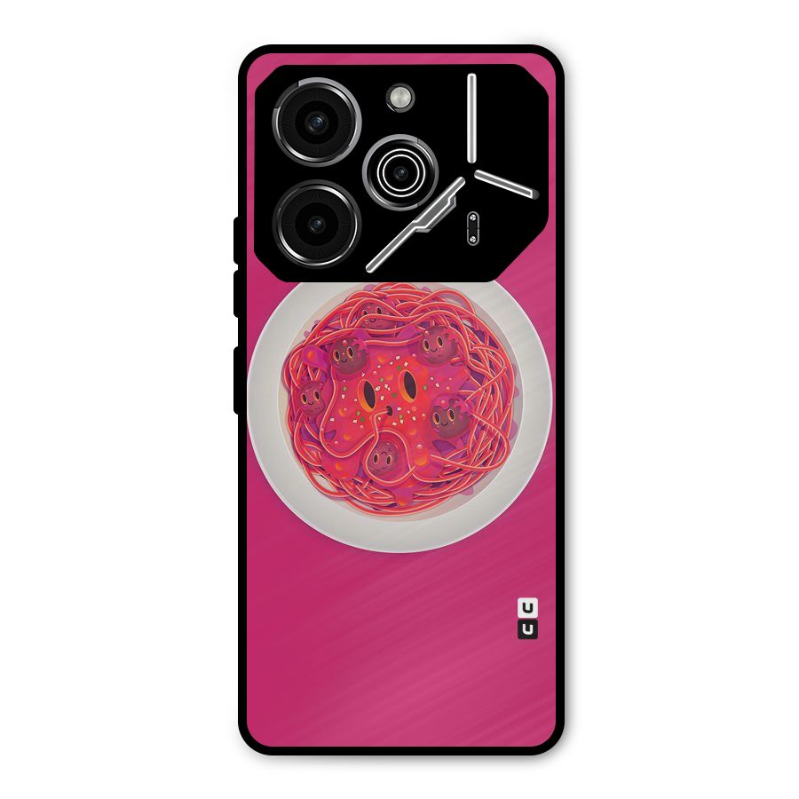 Pasta Cute Metal Back Case for Tecno Pova 6 Pro