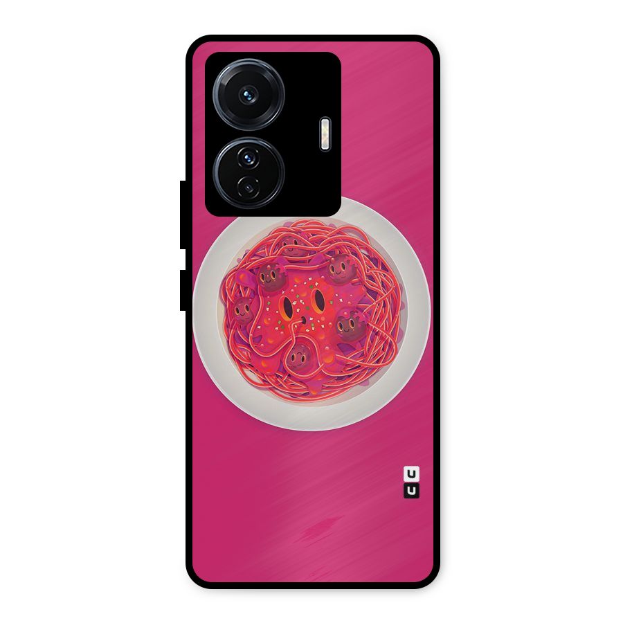 Pasta Cute Metal Back Case for Vivo T1 Pro