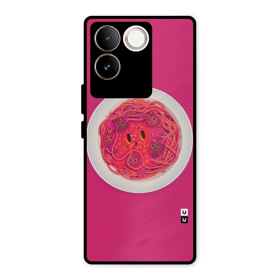 Pasta Cute Metal Back Case for Vivo T2 Pro