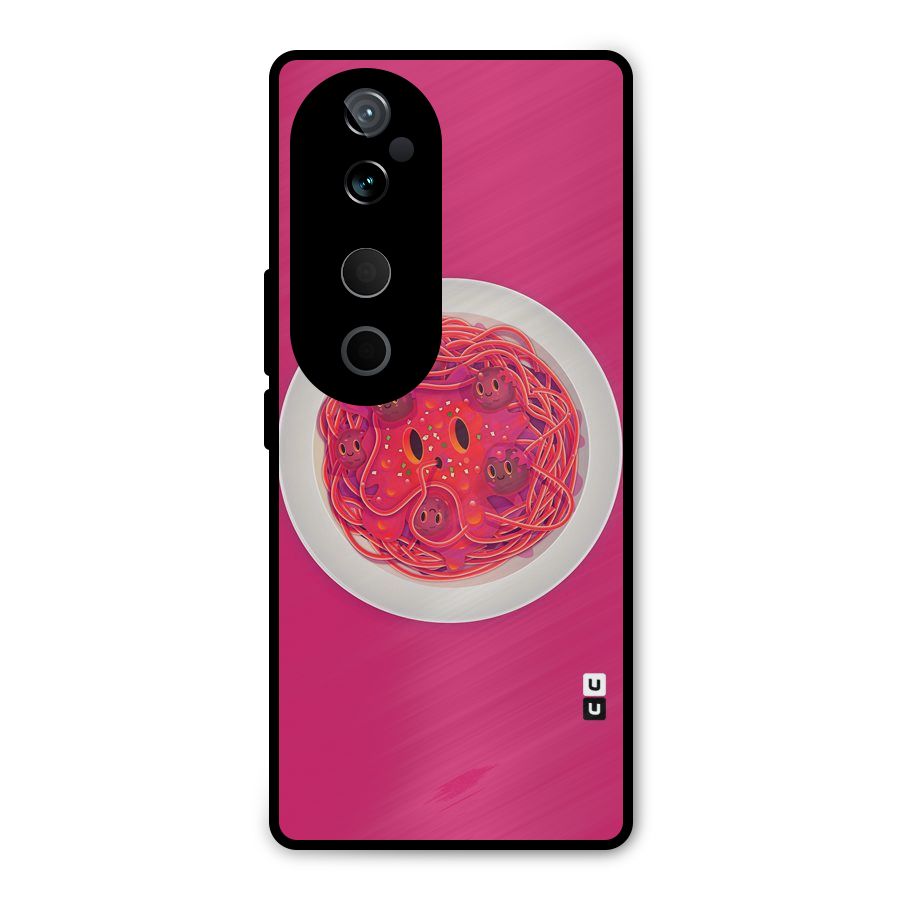 Pasta Cute Metal Back Case for Vivo T3 Ultra