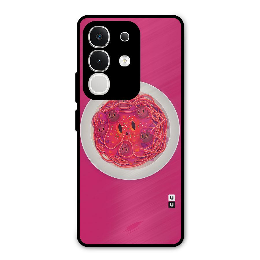Pasta Cute Metal Back Case for Vivo T4x