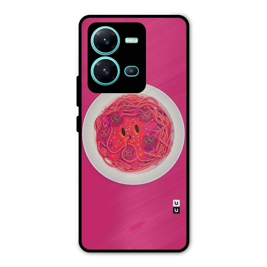 Pasta Cute Metal Back Case for Vivo V25
