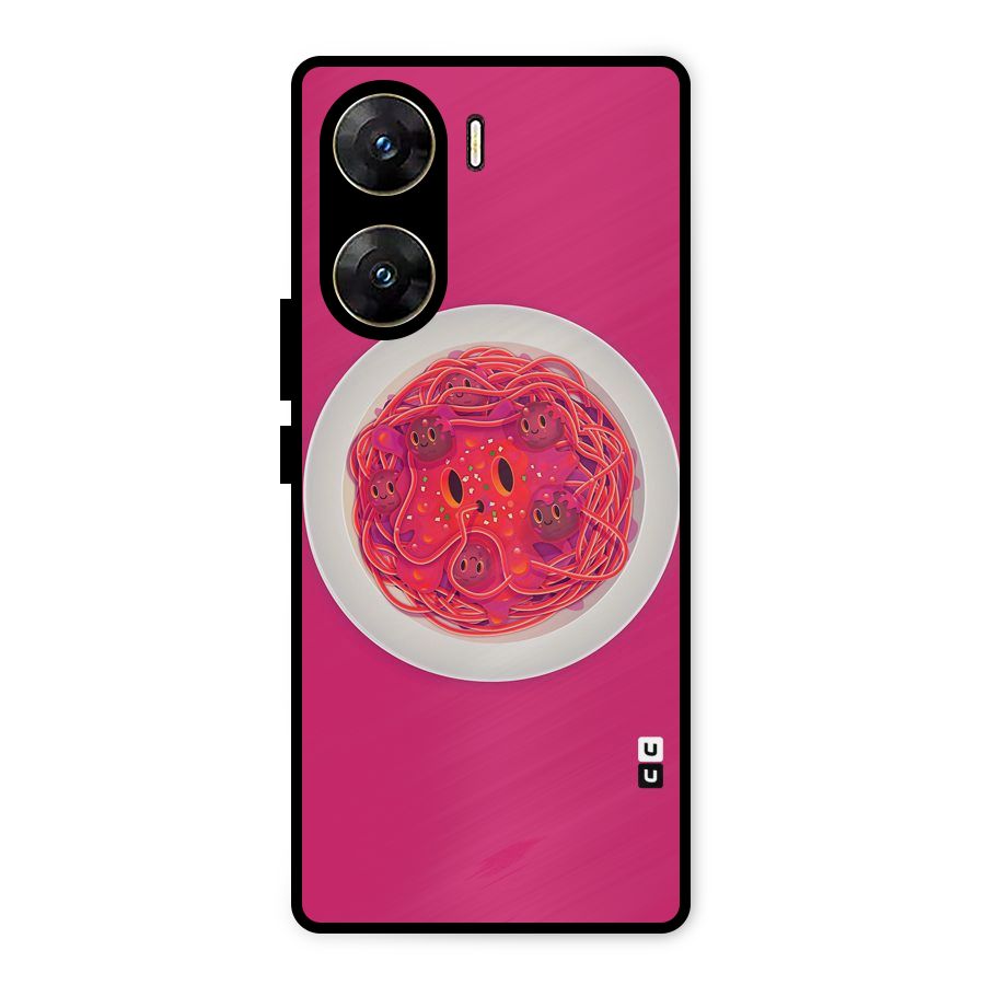Pasta Cute Metal Back Case for Vivo V29e