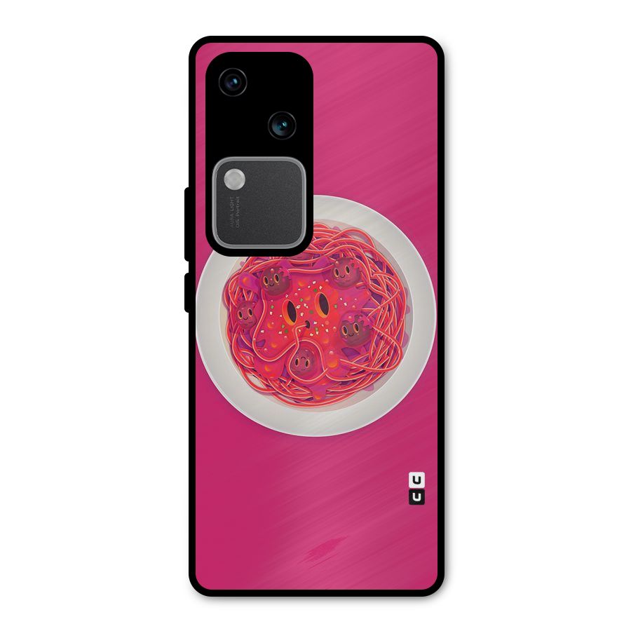 Pasta Cute Metal Back Case for Vivo V30 Pro