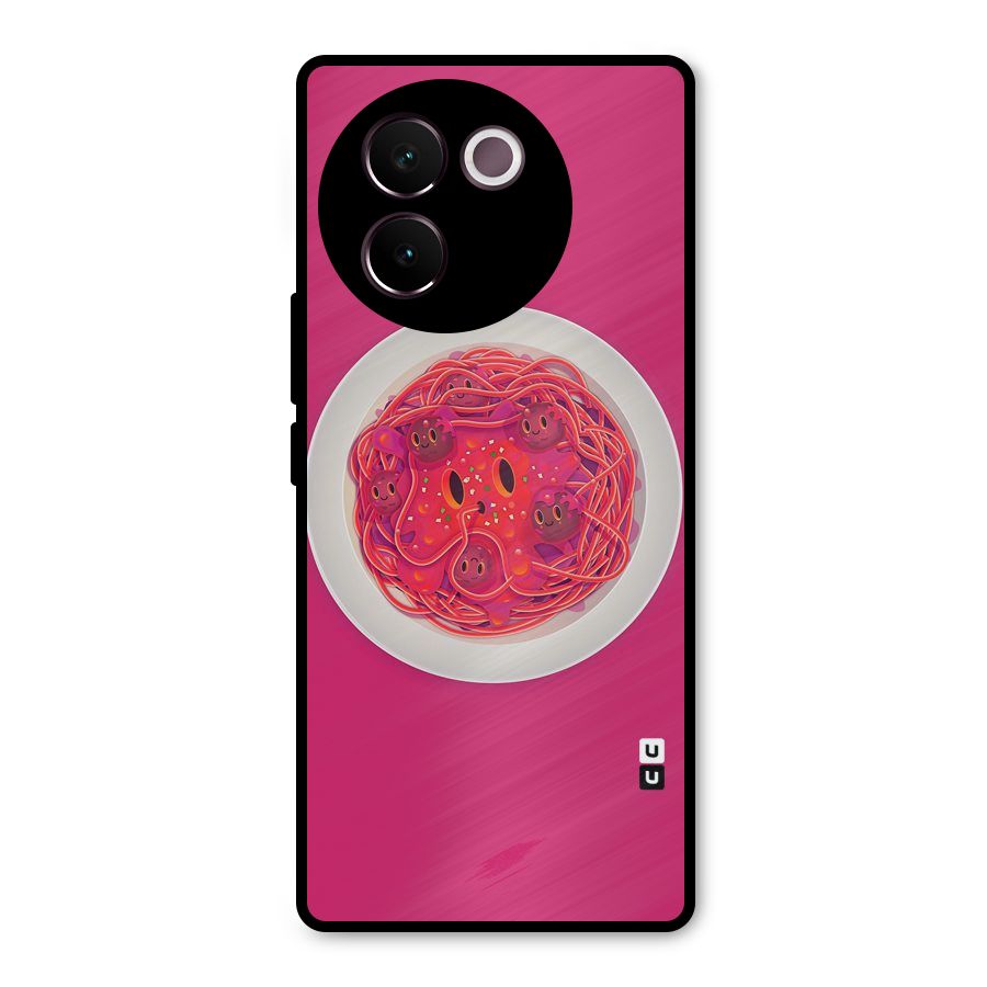 Pasta Cute Metal Back Case for Vivo V30e