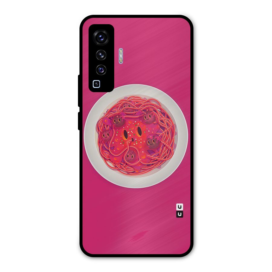 Pasta Cute Metal Back Case for Vivo X50