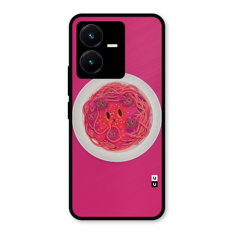 Pasta Cute Metal Back Case for Vivo Y22