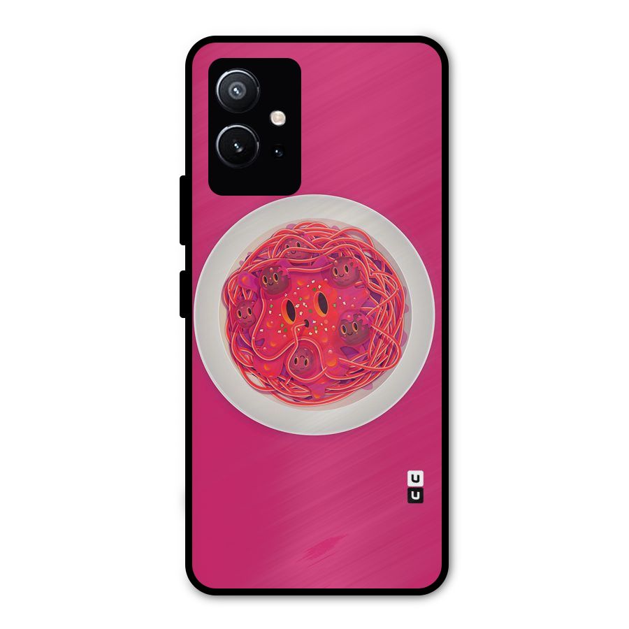 Pasta Cute Metal Back Case for Vivo Y75 5G
