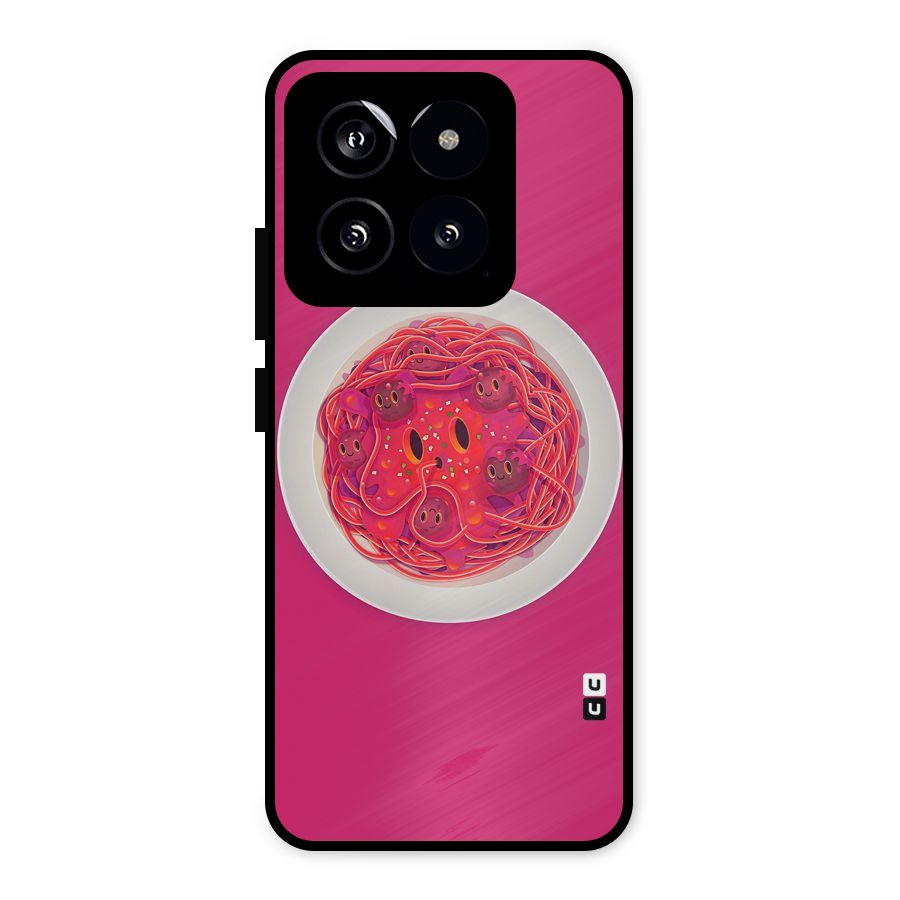 Pasta Cute Metal Back Case for Xiaomi 14
