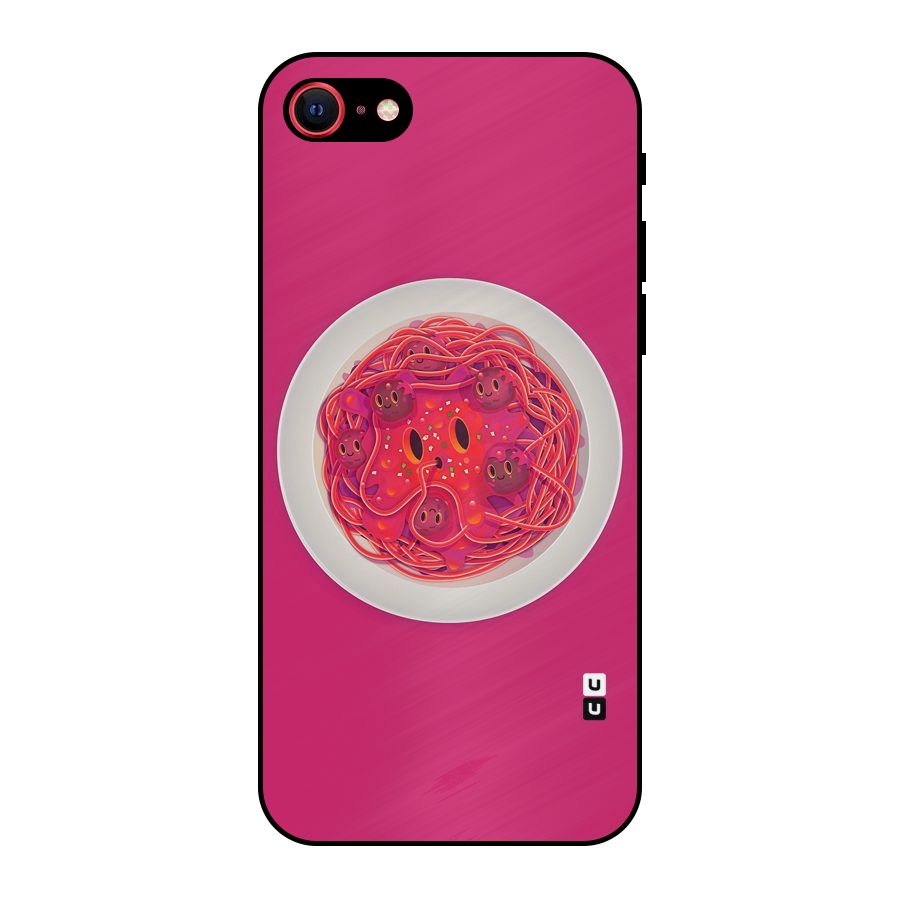 Pasta Cute Metal Back Case for iPhone 8