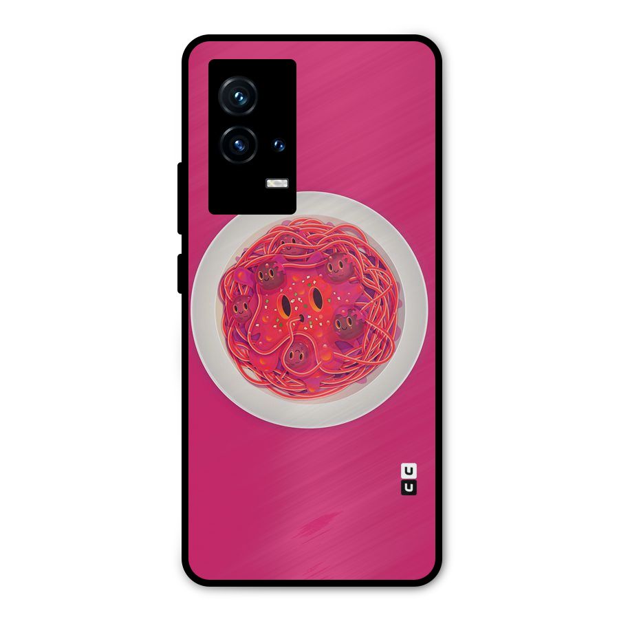 Pasta Cute Metal Back Case for iQOO 9 5G