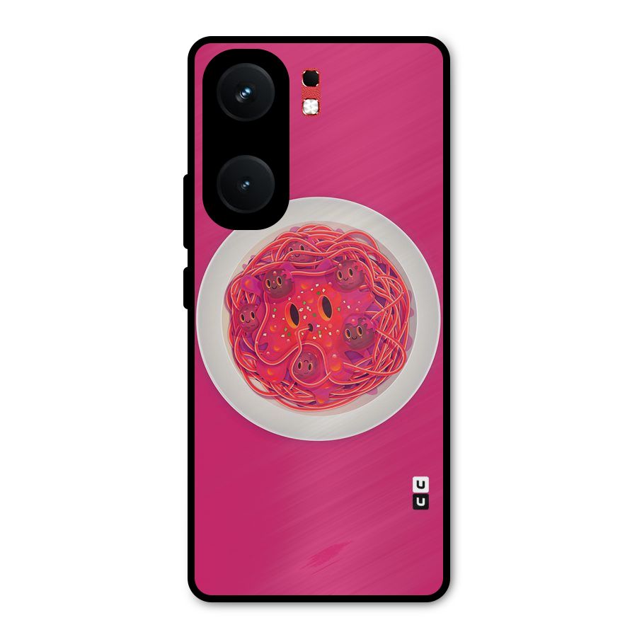 Pasta Cute Metal Back Case for iQOO Neo 9 Pro