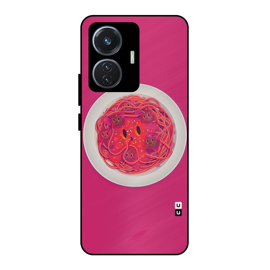 Pasta Cute Metal Back Case for iQOO Z6 44W