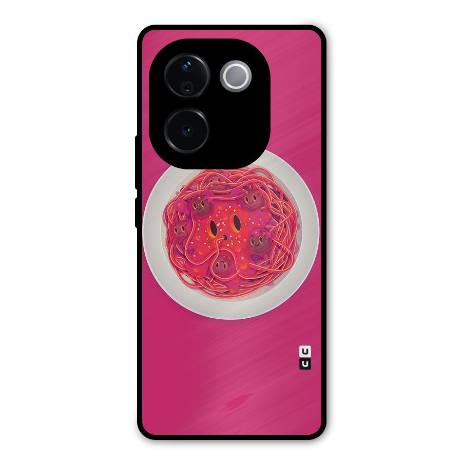 Pasta Cute Metal Back Case for iQOO Z9s Pro