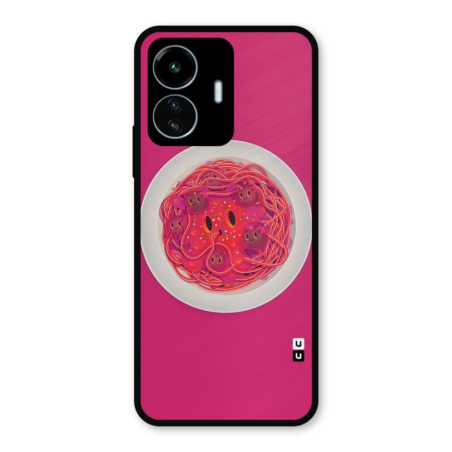Pasta Cute Metal Back Case for vivo iQOO Z6 Lite 5G